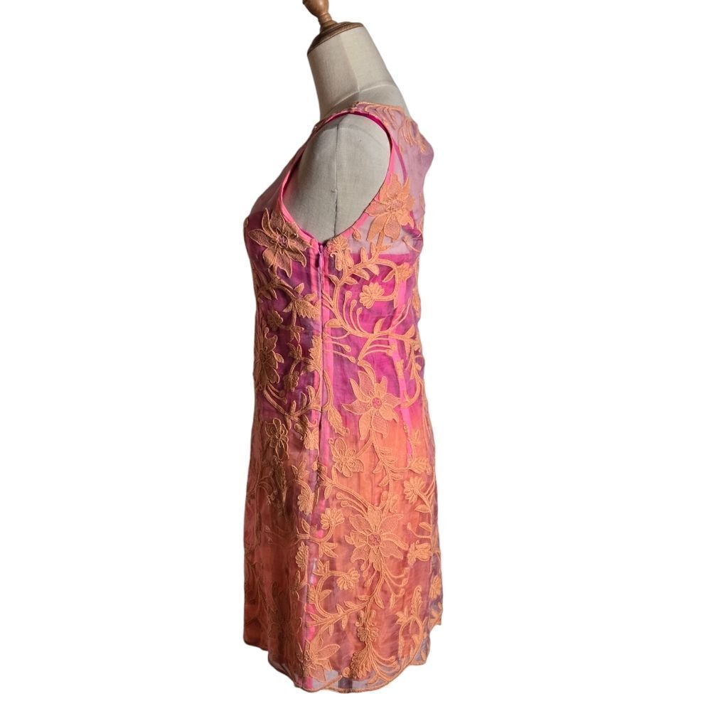 Yoana Baraschi Anthropologie Sheer Pink and Orange Mini Dress - Picture 5 of 6